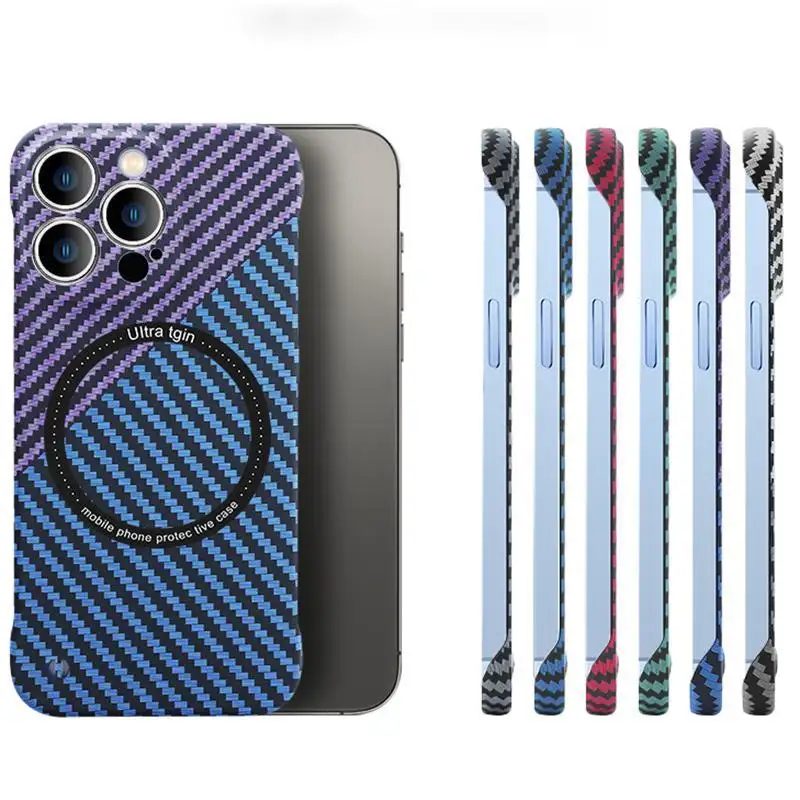 Borderless Carbon Fiber Texture Case With Wireless Charging Support - Image 2