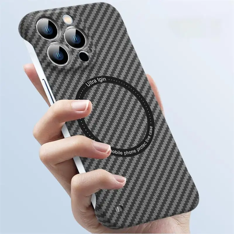 Borderless Carbon Fiber Texture Case With Wireless Charging Support - Image 3