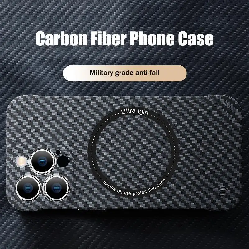 Borderless Carbon Fiber Texture Case With Wireless Charging Support - Image 4