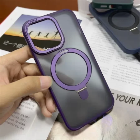 Wireless Charging Magnetic Ring Stand Phone Case For Iphone